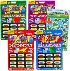 img 2 attached to 🐾 48 Grow in Water Toys Party Favors Set - Animal Capsule Creatures Pack with Zoo Animals, Sea Animals, Dinosaurs, and Farm Animals