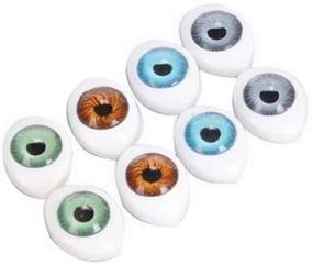 img 1 attached to 👀 Set of 8 Pairs (16 Pieces) Hollow Acrylic Oval Doll Eyes - DIY Sewing and Craft Supplies for Bear and Animal Stuffed Toys, Puppets and Crafts (23mm x 16mm)