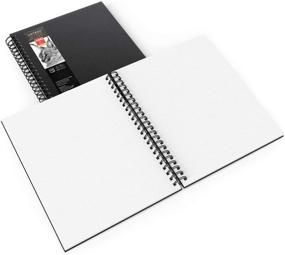 img 2 attached to 📚 Arteza Sketch Book 9x12 - 2-Pack, Black Drawing Pads - 200 Sheets Total - 68 lb 100 GSM - Hardcover Sketchbook - Spiral-Bound - Use with Pencils, Charcoal, Pens, Crayons & More