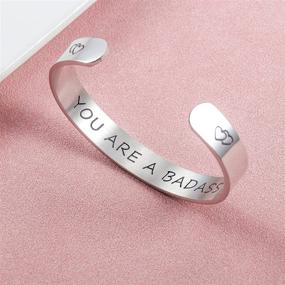 img 1 attached to 🎄 Custom Engraved Inspirational Christmas Bracelets for Girls – Personalized Jewelry