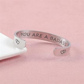 img 2 attached to 🎄 Custom Engraved Inspirational Christmas Bracelets for Girls – Personalized Jewelry