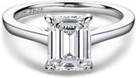 💎 yunkai women's engagement ring with cubic zirconia, sterling silver fine jewelry for wedding, anniversary, birthday, christmas gift (emerald cut/cushion cut/oval cut) logo