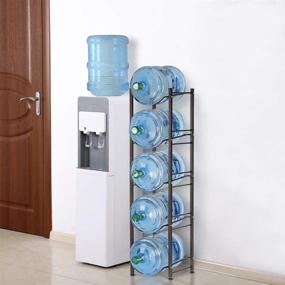 img 2 attached to 🥤 Efficient 5-Tier Water Cooler Jug Rack: Organize 5-Gallon Water Bottles Easily with Detachable, Heavy-Duty Copper Bronze Holder for Home and Office