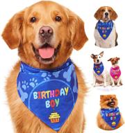 🎉 odi style dog bandana for dog birthday party - dog birthday bandana for small, medium, large dogs, bandana for dogs puppy birthday party, boy dog happy birthday bandana, blue" - revised: "blue dog birthday bandana for small, medium, large dogs - odi style - puppy birthday party accessories logo