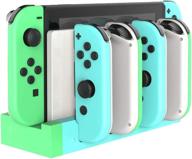 soyan charging dock - compatible with nintendo switch joy-cons, simultaneously charges up to 4 joy-con controllers (blue/green) logo