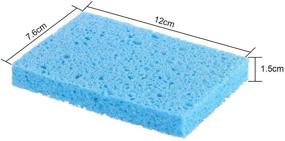 img 3 attached to 🧽 Chuangdi 12-Piece Cleaning Scrubbing Sponge: Non-Scratch Kitchen Cellulose Dish Sponge for Hard Dirt & Oil Removal - Non-Stick Pan & Window Cleaning - Assorted Colors, 1.5cm Thickness Rectangle