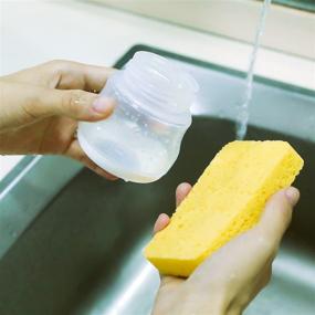 img 2 attached to 🧽 Chuangdi 12-Piece Cleaning Scrubbing Sponge: Non-Scratch Kitchen Cellulose Dish Sponge for Hard Dirt & Oil Removal - Non-Stick Pan & Window Cleaning - Assorted Colors, 1.5cm Thickness Rectangle