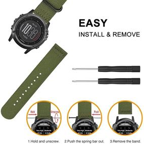 img 1 attached to Фитнес-браслет Fintie для часов Garmin Fenix 5X Plus/Tactix Charlie: премиум-нейлоновый ремешок с регулируемыми размерами для умных часов Fenix 5X/5X Plus/3/3 HR.