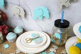 img 1 attached to 🐘 Blue Elephant Confetti: Premium Scatter Decoration for Boy Baby Shower, Birthday, Gender Reveal Party - 100 Pcs, Blue+Gray