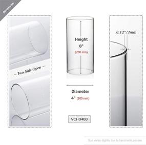 img 3 attached to 🕯️ WGVI Hurricane Candle Holder Sleeve - Clear Glass Cylinder for Open Ended Candle Shade - 4" Wide, 8" Height - Chimney Tube Design - 1 Piece