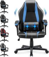 🎮 yaksha gamer chair: ergonomic blue gaming chair with massage lumbar support logo