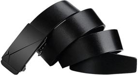 img 3 attached to Ratchet Hustencor Men's 👨 Genuine Leather Belts with Adjustable Features