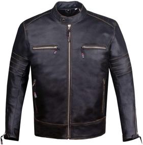 img 3 attached to 🧥 Men's Versatile Motorcycle CE Armor: Ventilated Leather Cruiser Biker Jacket - Size L