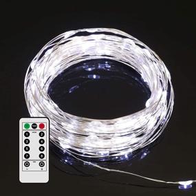 img 4 attached to 33ft Cold Light Silver Wire USB Powered Christmas Fairy LED String Lights 🎄 - Ideal for Christmas Tree Decoration, Festive Atmosphere, Children's Room, Wedding Party, Patio Window