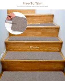 img 2 attached to 🐾 14-Pack Non-Slip Carpet Stair Treads by Pretigo - Safety, Easy Removal, Slip-Resistant for Kids, Elderly, and Dogs (Grey)