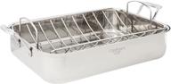 кулинарная решетка cuisinart chef's classic stainless размером 16 дюймов в прямоугольной форме с решеткой и комбинированной решеткой для жарки. логотип