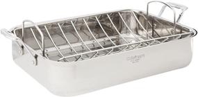 img 4 attached to Кулинарная решетка Cuisinart Chef's Classic Stainless размером 16 дюймов в прямоугольной форме с решеткой и комбинированной решеткой для жарки.