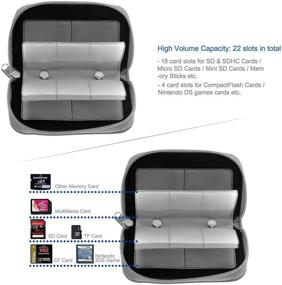 img 1 attached to 📸 Emoly Memory Card Carrying Case: Organize and Protect SDHC & SD Cards - 8 Pages, 22 Slots - Gray, CCKB-03