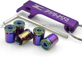 img 4 attached to ZolkoCarbon Anti Theft Valve Stem Caps - Set Of 5 Bottle Opener - Universal Fit - Metal Alloy (Kameleon)