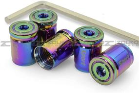 img 1 attached to ZolkoCarbon Anti Theft Valve Stem Caps - Set Of 5 Bottle Opener - Universal Fit - Metal Alloy (Kameleon)