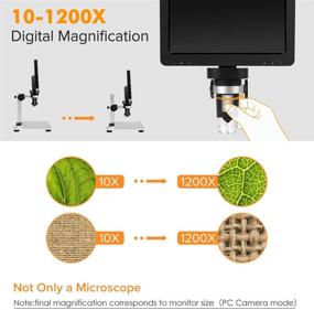 img 2 attached to Dcorn 7'' Digital Microscope with 1200X Magnification, 12MP Camera, and 32GB 🔬 TF Card for Adult Hobbyists: Soldering, Coin Collecting, and More - Windows/Mac Compatible