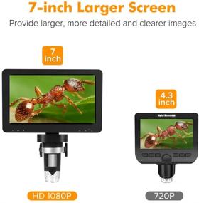 img 1 attached to Dcorn 7'' Digital Microscope with 1200X Magnification, 12MP Camera, and 32GB 🔬 TF Card for Adult Hobbyists: Soldering, Coin Collecting, and More - Windows/Mac Compatible
