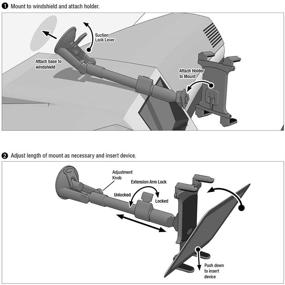 img 3 attached to Крепление для планшета с удлинительным рычагом Arkon Mounts TAB-CM117 - крепление на лобовое стекло, черное (розничная продажа)