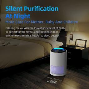 img 1 attached to AROEVE Home Air Purifiers - H13 HEPA Air Cleaner for Smoke, Pollen, Dander, Hair, and Odors - Portable Air Purifier with Sleep Mode and Speed Control - Ideal for Bedroom, Office, Living Room, Kitchen - White
