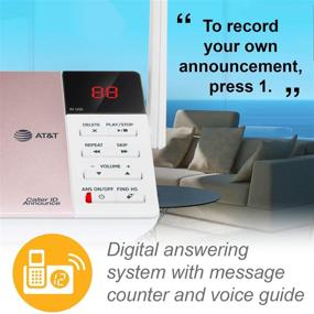 img 3 attached to AT&T CL82257 DECT 6.0 Cordless Phone with Answering Machine | Call Blocking, Caller ID, Intercom | Long Range, Rose Gold - 2 Handsets