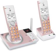 at&t cl82257 dect 6.0 cordless phone with answering machine | call blocking, caller id, intercom | long range, rose gold - 2 handsets logo