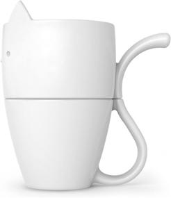 img 2 attached to Fred 5229133 Cat Style Porcelain Coffee: Purr-fect for Coffee Lovers!