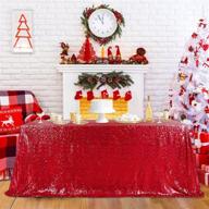 enhance your holiday décor with queendream rectangle tablecloth: seamless christmas elegance logo