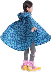 img 1 attached to 🌧️ Stay Dry in Style: Spmor Kids Hooded Rain Poncho Jacket - Ultimate Rain Coat!