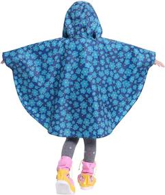 img 3 attached to 🌧️ Stay Dry in Style: Spmor Kids Hooded Rain Poncho Jacket - Ultimate Rain Coat!