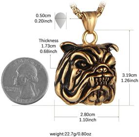 img 3 attached to AsAlways Fierce Expression Pet Pendant: Gold-Plated Stainless Steel Bulldog Necklace with 22+2 inch Chain