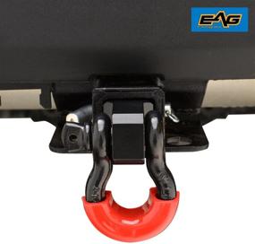 img 3 attached to 🔗 Буксировочное кольцо EAG Shackle Hitch с 3/4-дюймовым черным крюком для 2-дюймовых приемников | Включает изоляторы красного кольца и шплинт для прицепа.