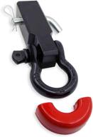🔗 буксировочное кольцо eag shackle hitch с 3/4-дюймовым черным крюком для 2-дюймовых приемников | включает изоляторы красного кольца и шплинт для прицепа. логотип
