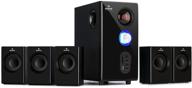 🔊 auna areal 520 5.1 speaker system - 75w rms power, one-side subwoofer, balanced sound concept, bluetooth function, usb port, sd slot, remote control - onyx black logo