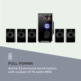 img 2 attached to 🔊 AUNA Areal 520 5.1 Speaker System - 75W RMS Power, One-Side Subwoofer, Balanced Sound Concept, Bluetooth Function, USB Port, SD Slot, Remote Control - Onyx Black