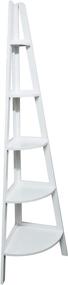 img 4 attached to 📚 Casual Home 5-Shelf Corner Ladder White Bookcase: Space-Saving Elegance for Organized Living