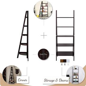 img 2 attached to 📚 Casual Home 5-Shelf Corner Ladder White Bookcase: Space-Saving Elegance for Organized Living