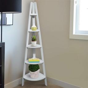 img 3 attached to 📚 Casual Home 5-Shelf Corner Ladder White Bookcase: Space-Saving Elegance for Organized Living