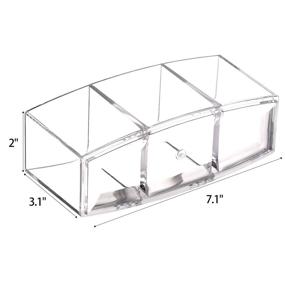 img 3 attached to 💄 3-Slot Clear Makeup Brush Organizer and Storage for Cosmetic Brushes