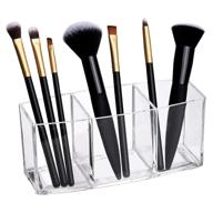 💄 3-slot clear makeup brush organizer and storage for cosmetic brushes logo