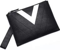 👜 babama leather wristlet wallets for women - large clutch purse with zipper - men's clutch bag logo