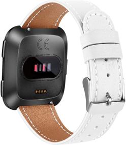 img 3 attached to 👟 BOTNUW Leather Bands for Fitbit Versa 2, Versa, and Versa Lite - Classic Replacement Strap for Women and Men