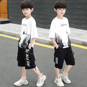 img 1 attached to 2 Piece T Shirt Shorts Tie Dyed Bottoms Boys' Clothing at Clothing Sets