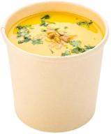 🍲 12 oz kraft round paper soup cups - medium size - 25ct box - take-out style - lids available separately - restaurantware logo