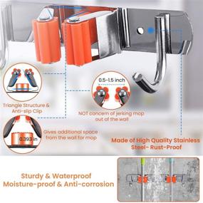 img 2 attached to 🛁 Maximize Space and Organization with MOHOO Stainless Mounted Organizer Bathroom