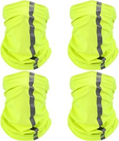 img 4 attached to 🧣 Reflective Safety Bandana Scarf for Wind and Dust Protection with Neck Gaiter Visibility - Set of 4